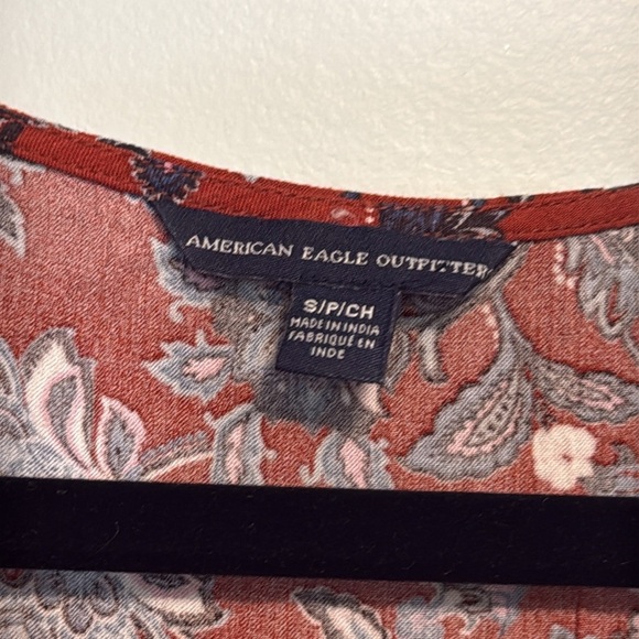 American Eagle Outfitters Red and White Floral boho western Romper - small - Picture 2 of 8